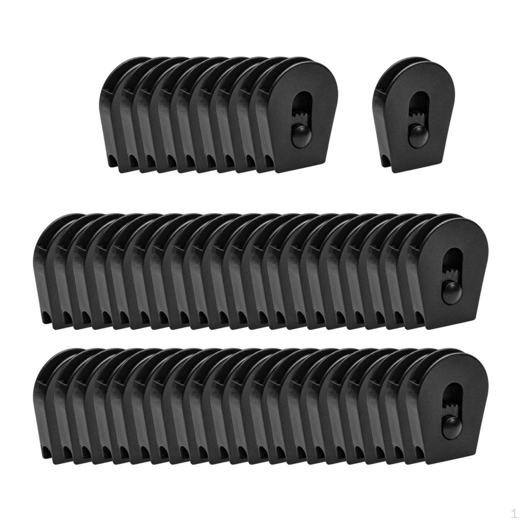 50 Pieces Bungee E Collar Strap Locks Ends Stopper Easy Installation Toggle Tightener