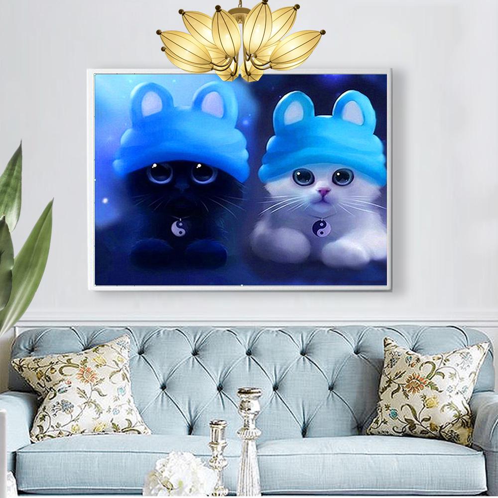 Full 5D Diy Diamond Painting Cute Cat Small Animal Diamond Embroidery Full Lay Cross Stitch Home Decor Handmade Gift