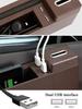 Black Plastic Car Seat Crevice Storage Box with USB Port Wireless Charging Board