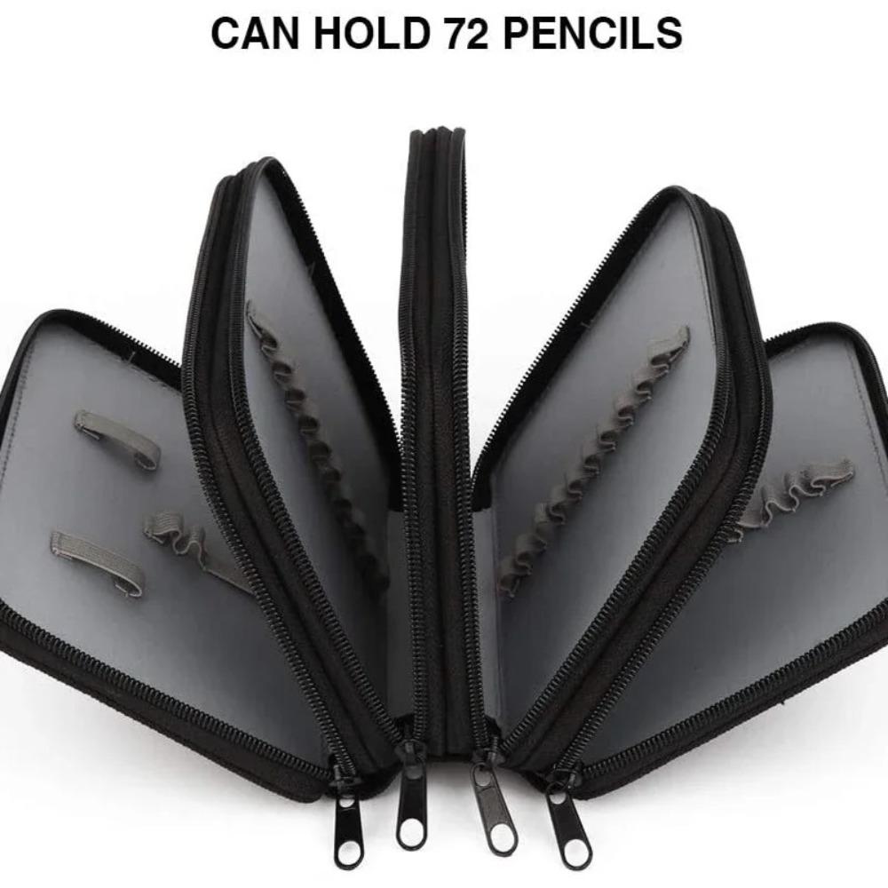 32/52/75 Holes Colored Pencil Bag 2/3/4 Layers Pen Pouch School Stationery Bag  Office Accessories