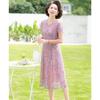 Elegant Floral Chiffon Midi Dress for Women