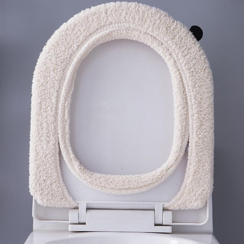 Soft Fiber Toilet Seat Protector Featuring Convenient Handle Design For Home Office Bathroom Comfortable Hygienic Solution