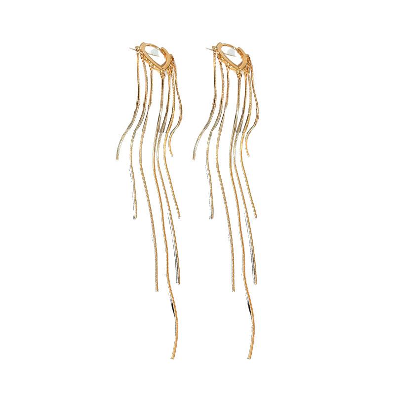 Pendientes Largos con Cadena y Borla de Plata 925 Moda Coreana para Mujer Pendiente Metálico Joyería Pendientes Colgantes de Mujer de Moda