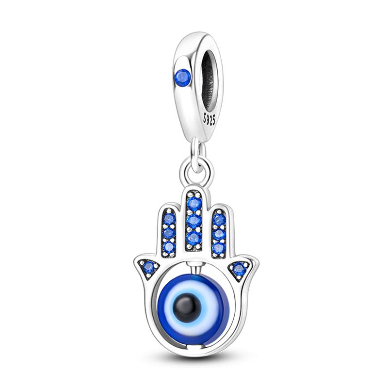 100% Rame Zircone Scintillante Occhio del Diavolo Occhio di Horus Auguri Migliori Portafortuna Perline Adatte a Braccialetti da 3 mm Gioielli Fai da Te