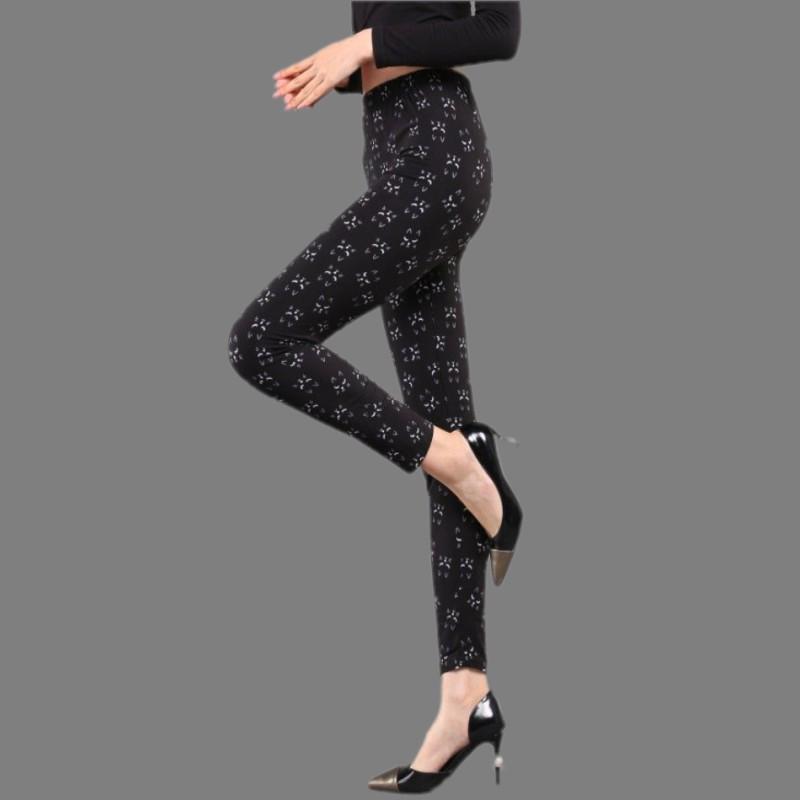 Dámské legíny s kresleným potiskem, s vysokým pasem, slim střihu – Plus size, trendy, elastické, ideální na jaro a podzim.