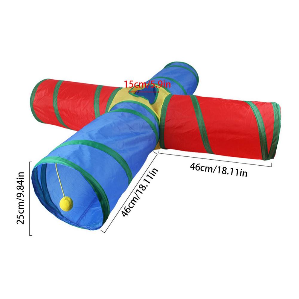 Cat Pets Toys Interactive Balls Foldable Cat Kitten Play Tunnel 4 Way Funny Cat Tunnel Pet Supplies Indoor Cat Accessories