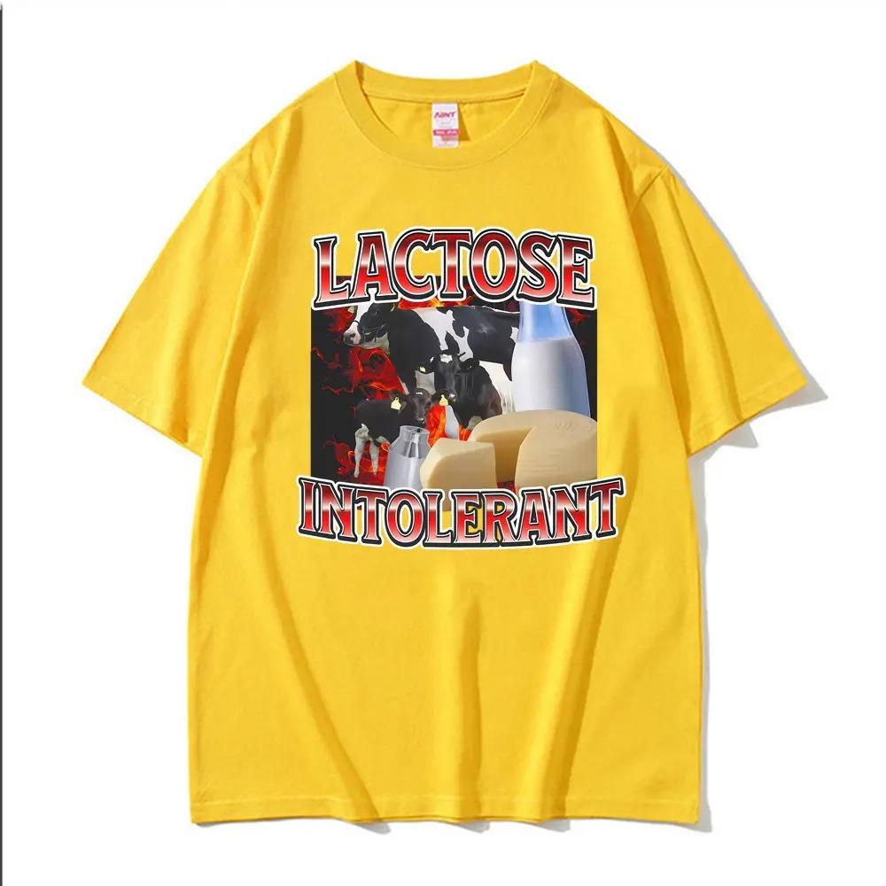 Lactose Intolerance Humor Graphic TShirt for Dairy Allergy Unisex Retro Fashion Cotton Tee Comfortable Casual Tshirt