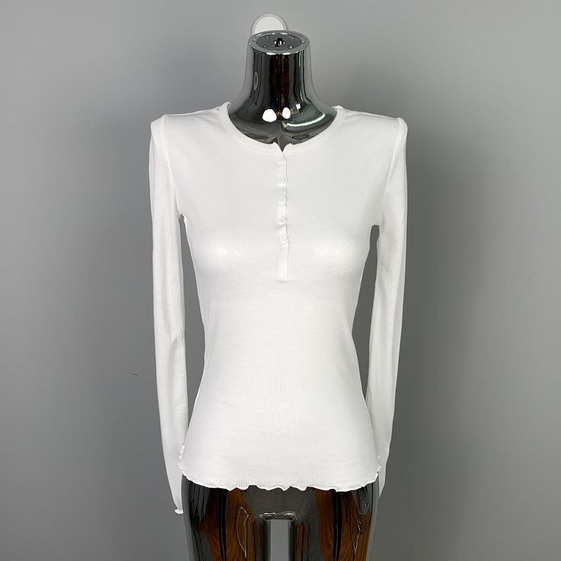 Korean Dongdaemun Sheer Slimming Long Sleeve Top for Women