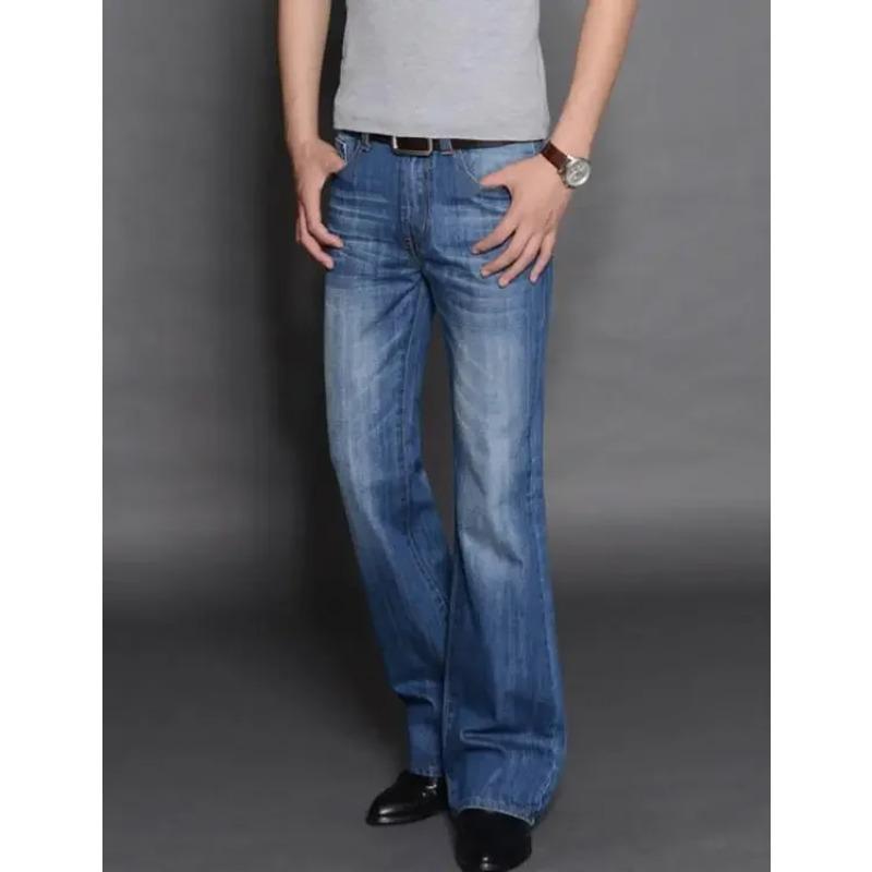 Men's Flared Pants Classic Flared Jeans Loose Leg Jean Boot Cut Trouser