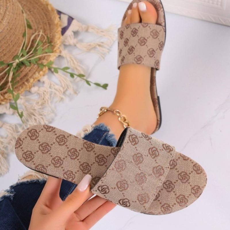 Women's Flat Open Toe Slippers Retro Slip On Causal Slides Shoes for Women Outdoor Plus Size Women's Slippers Zapatos De Mujer