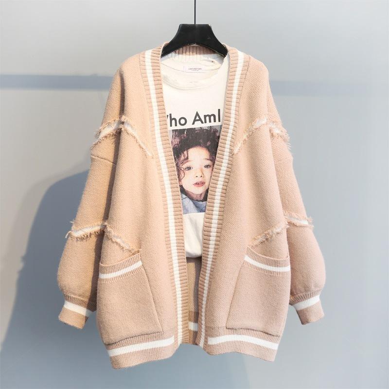 Autumn Thickened Knitted Medium To Long Sweater Cardigan Coat for Women