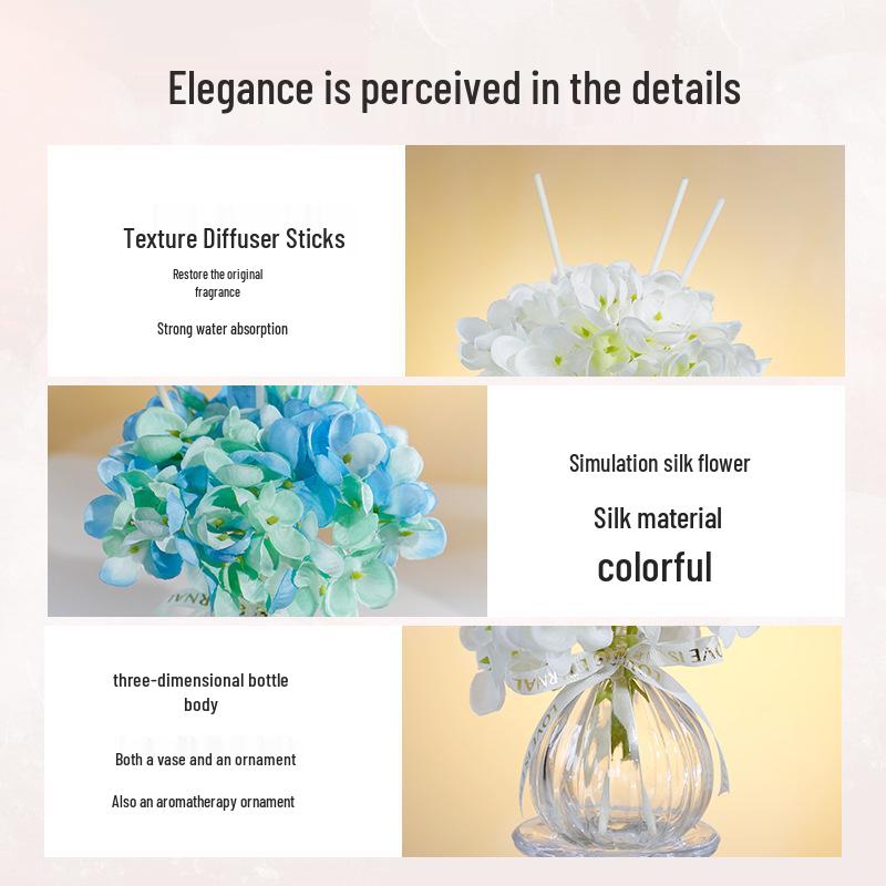 Floral Aroma Diffuser Bottle: Flameless Essential Oil Home Fragrance Gift for Bedroom, Long-Lasting and High-End.