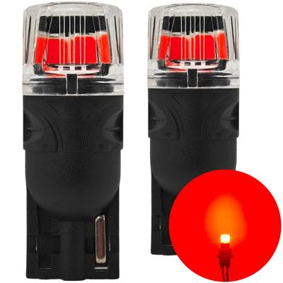 2 st W5W LED T10 12V Canbus 450lm stark Röd Off-Road