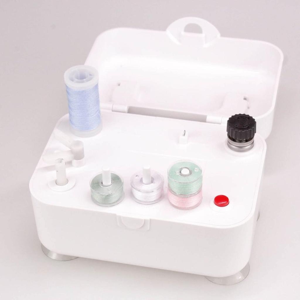 Bobbin Winder for Sewing,Electric Bobbin Winder, Automatic Bobbin Winder Portable White Plastic Bobbin Winder, Sewing Machine Bobbin Winder, Bottom