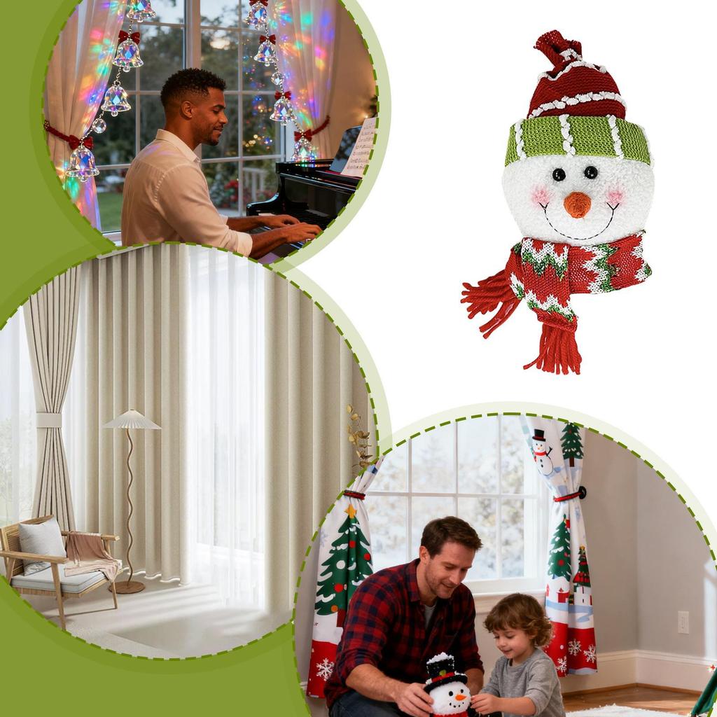 Drapery Tiebacks Christmas Fastening Decor Decorative Holders for Kitchen Living Room Bedroom Bathroom Entryway Workplace