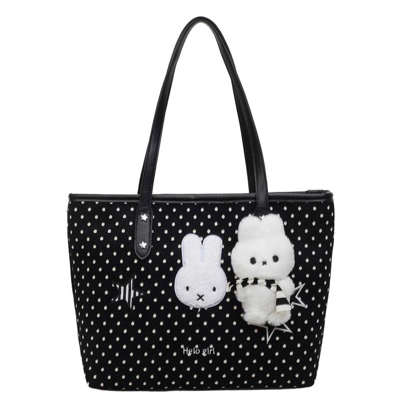 Korean Style Polka Dot Large-Capacity Women's Tote Bag - Fashionable, Casual, and Cute for Daily Commuting