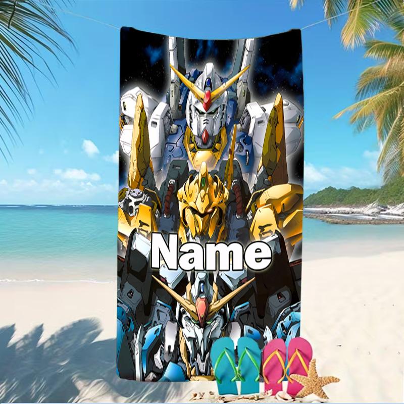 Customizable personalized beach towels Mobile Suit Gundam themed designs.Suitable for the beach, yoga, sports;ideal as beach accessories