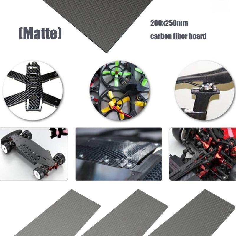 Carbon Fiber Sheet 200x250mm 3K Carbon Fiber Laminate Plate Twill Weave Panel Sheet Matte Finish For Drones Car Part