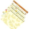 3 Rolls Reusable Beeswax Food Wraps 13'' X 59'' Eco Friendly Sustainable Beeswax Food Storage Wrap Honeycomb Floral Organic Cotton Food Wrap for