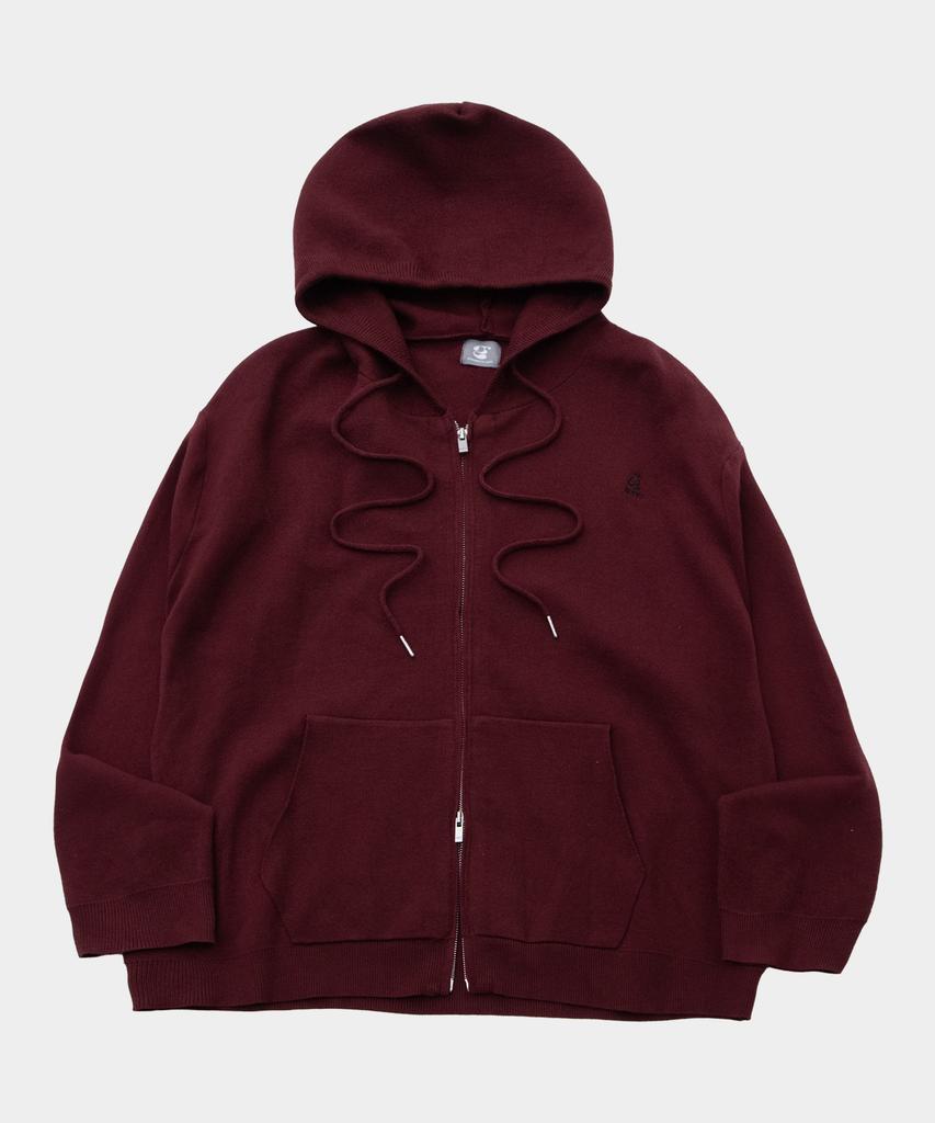 Someplace Man Normal Basic Line Oversized Logo Knit Hooded Zip-Up Jacket Jumper_3 Colors