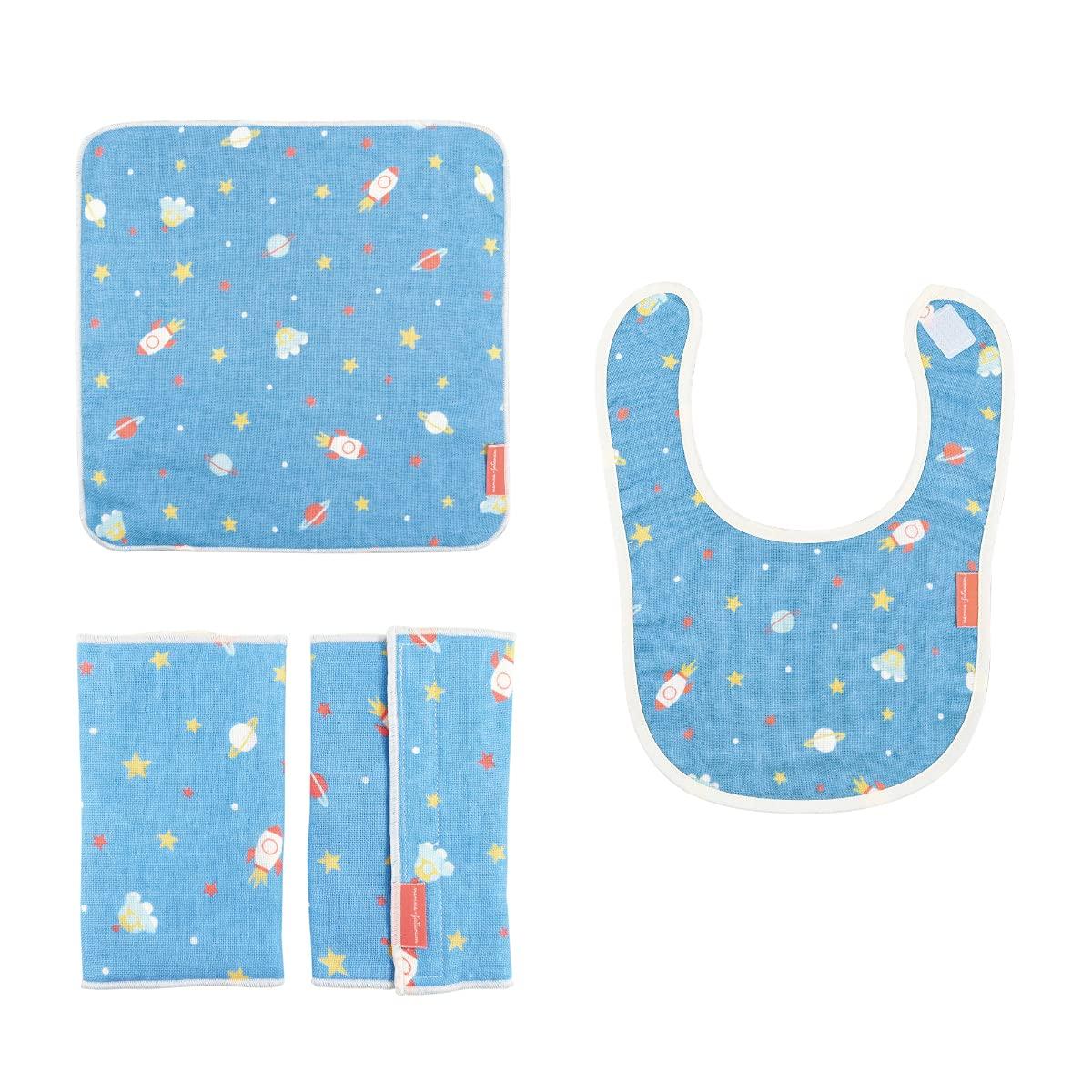 

Onishi Ken Seihan nenne-futurum Belt Cover, Bib, and Hand Towel Set SPACE 10x17cm YUG-3300