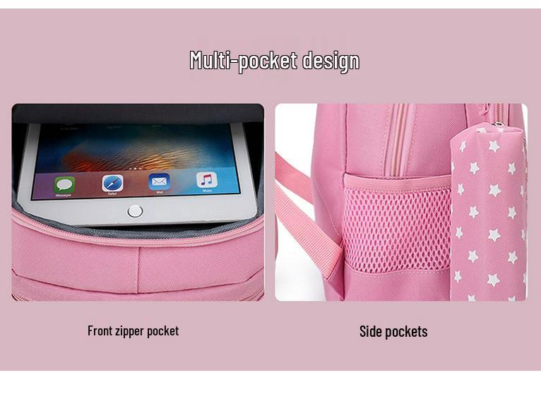 Kids' Cartoon Print Lightweight Backpack with Spine Protection - Ideal for Kindergarten To Elementary School