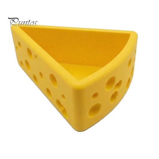 Cheese Hole Design Container Ornament, 3D Printing Smooth Surface Storage Box, Desk Organizer Bright Yellow Cosmetic for Keys Cosmetics Stationery