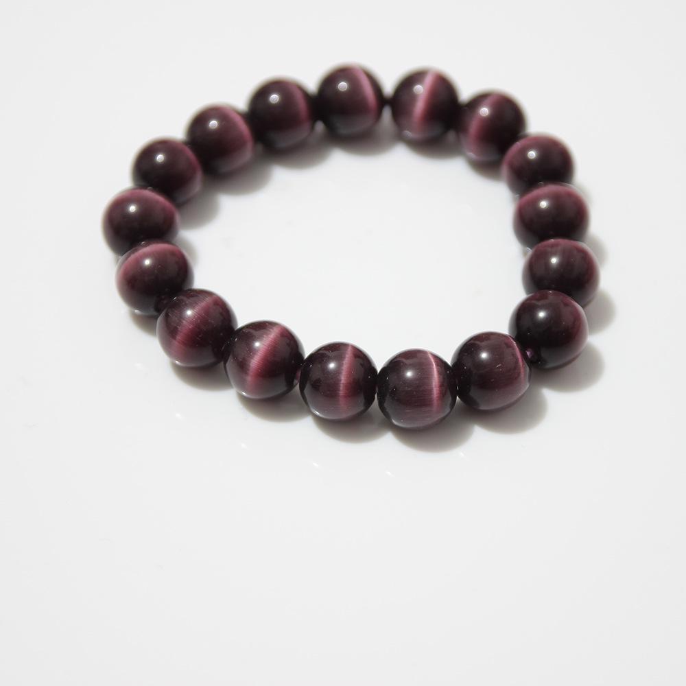 Sky Blue Cat's Eye Bracelet: Round Beads, Fresh Summer Crystal Jewelry for Women and Men