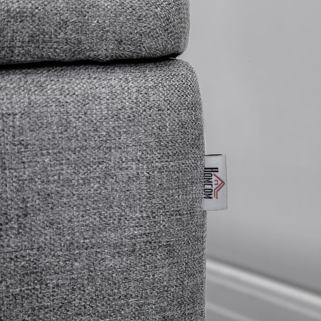 Bench, Storage Bench, Upholstered Bench, Linen Look, up to 150kg, 101x38.5x44.5 cm, Grey