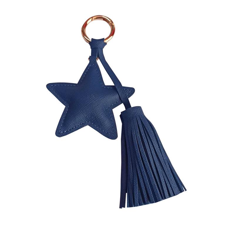 Pentagram Pearl Pu Tassel Keychain Leather Pendant Women'S Bag Accessories Key Pendant Girls Gifts