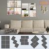 Square Mirror Wall Sticker Tile Decal Dining Decoration Acrylic Silver