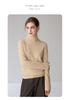 Women's High Neck Loose-Fit Cashmere Sweater - Soft, Slimming, Solid Color, Fluffy Knit Pullover Base Layer.