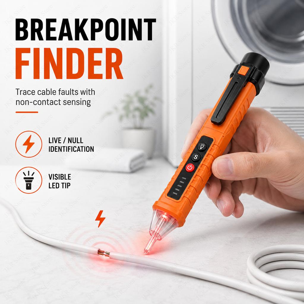 12-1000V Non Contact Voltage Tester Pen AC Detector Smart Breakpoint Finder for Home Outlet Wiring Electrician Repair Tool Use