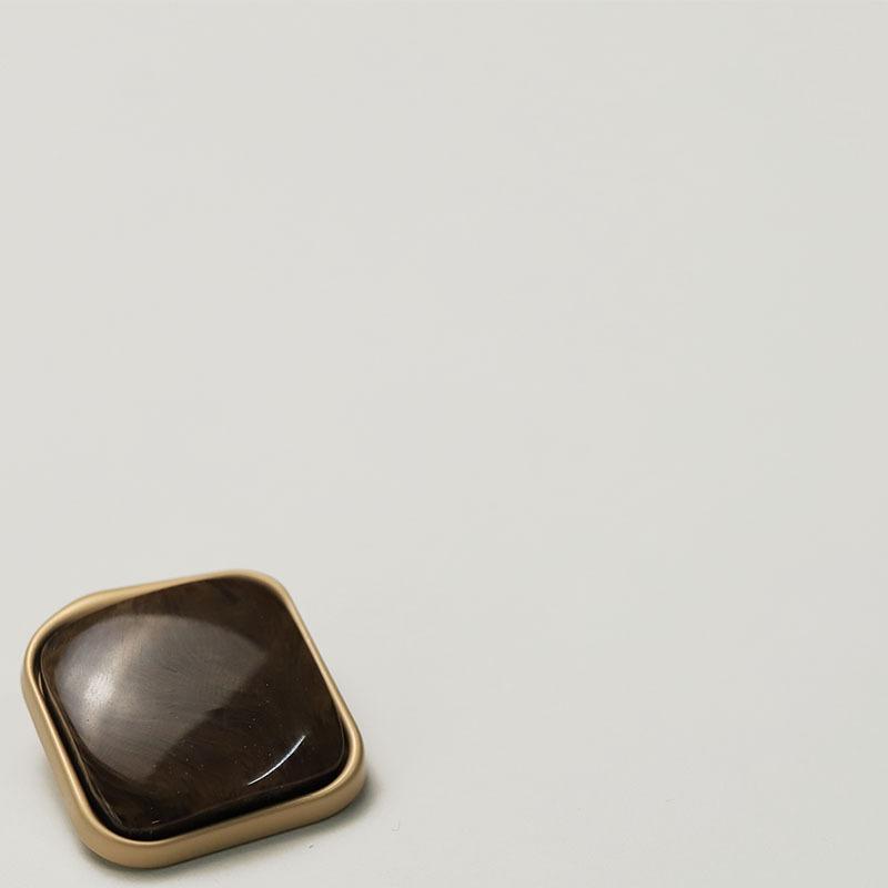 5Pcs Xiaoxiang Celebrity Style Square Button Imitation Jade Metal Button Fur Coat Wool Clothes Coat Decorative Button