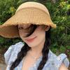 Woven Straw Visor Cap Sunscreen Summer Sun Cap Simple Empty Top Hat  Seaside