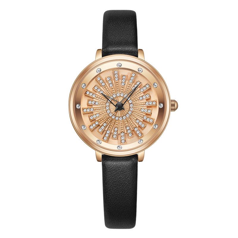 Elegant Luxury Diamond-Inlaid Women s Watch with Imported Movement and Solid Steel Strap