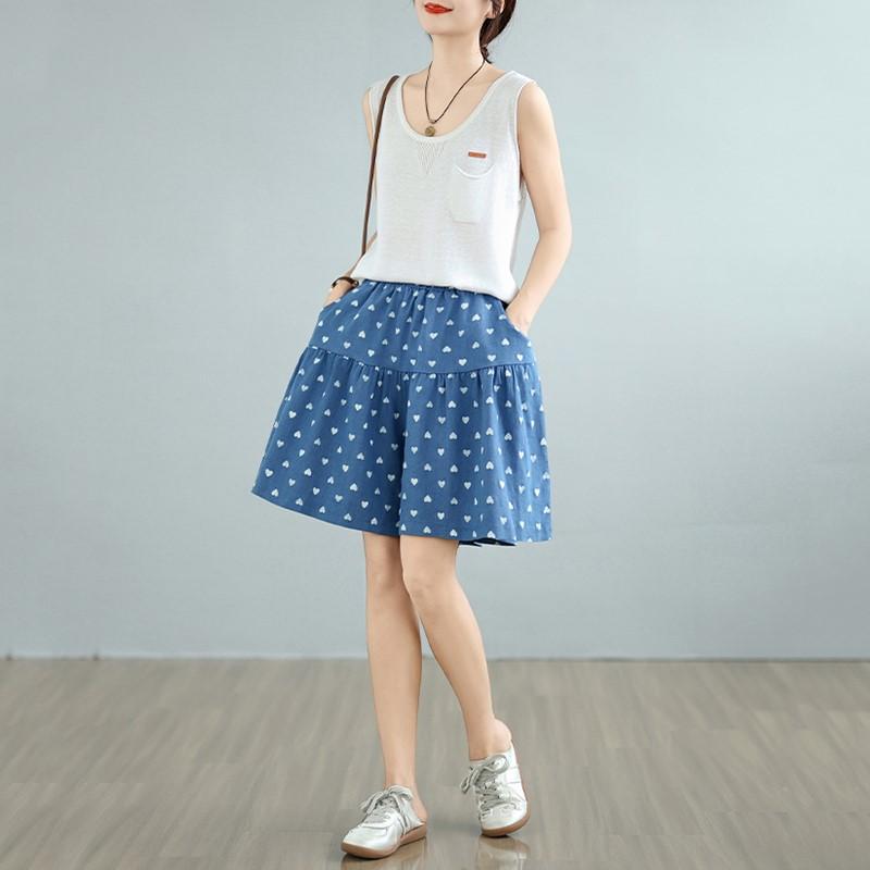 Shorts en jean d'été amples et décontractés vintage grande taille à taille haute pour femmes