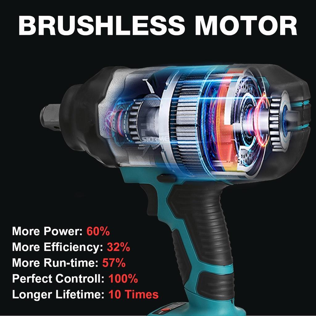 Klucz udarowy elektryczny bezszczotkowy 588VF 3/4 cala o wysokim momencie obrotowym 2100N.M Narzędzie do naprawy samochodów ciężarowych i samochodów osobowych dla akumulatora 18V