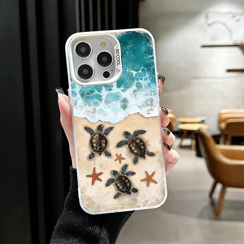 Summer Sea Turtle Cute Soft Phone Case for iPhone 15 16 17 Pro Max 17Air 16E 14 Plus 13 12 Mini Shockproof Cover Back Shell