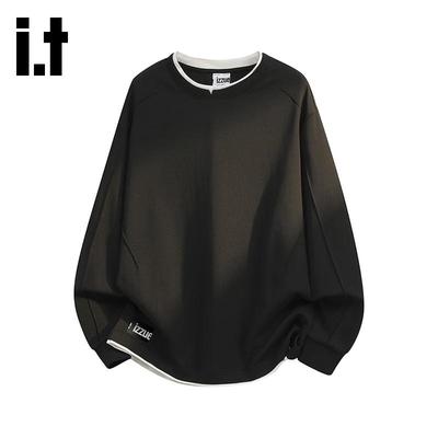 Izzue Faux Layered Crewneck Long Sleeve Top