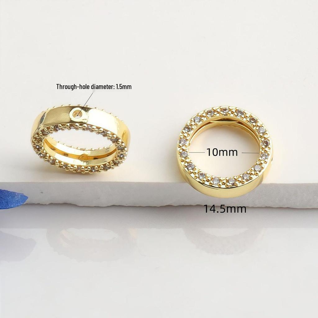 14K Gold Filled Zircon Spacer Beads for DIY Jewelry - Circle Bead Components for Bracelets & Necklaces