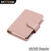 Moterm Regular A8 / M5 Größe Ringe Planer Gekörntes Rindsleder 5-Loch Mini-Notizbuch mit 15 MM Ringen Organizer Reise-Tagebuch