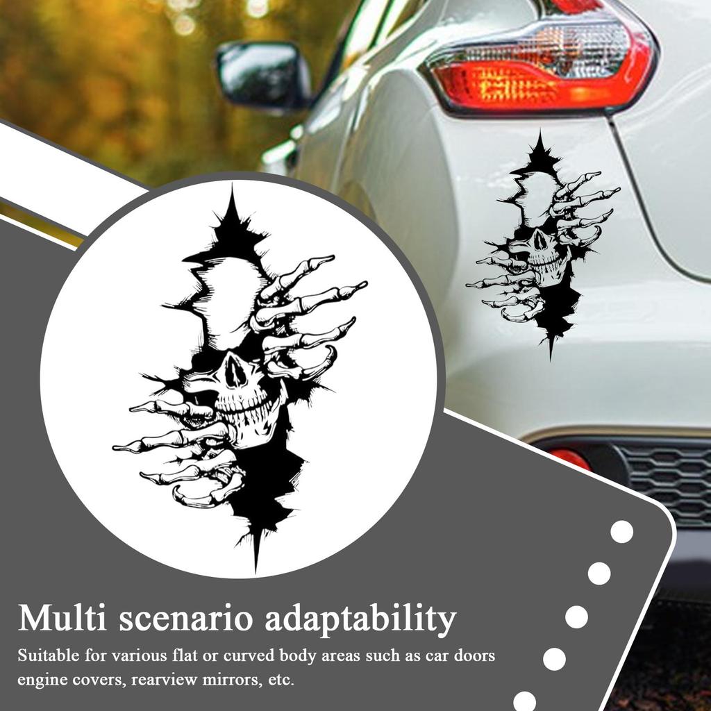 Skull Car Sticker Horror Decals Halloween Decor Body Decals For Car Truck SUV Motorcycle Vehicles Window Exterior Hood Body
