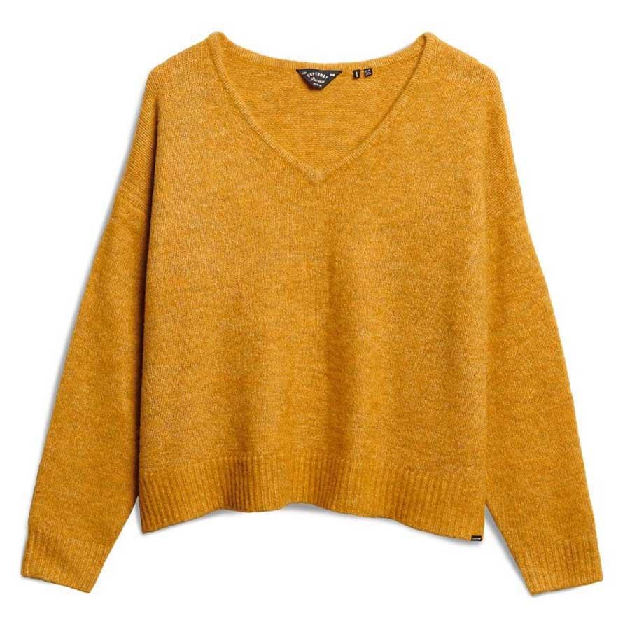 Superdry Damen Gelb Oversize Pulli Mit V-Ausschnitt - Bild 2