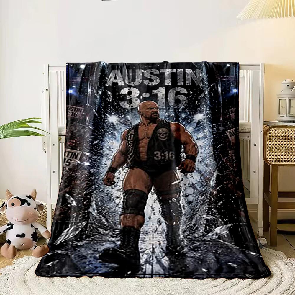 "Stone Cold Wrestling Icon Design Flannel Blanket for Bedroom Living Room Sofa and Nap"