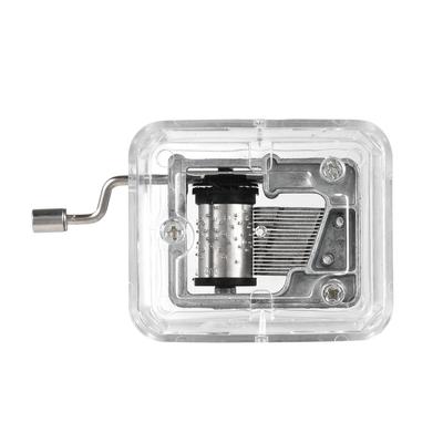 18 Notes Clear Acrylic Music Box Hand Crank DIY Mechanical Music Box Classic Musical Ornaments DIY