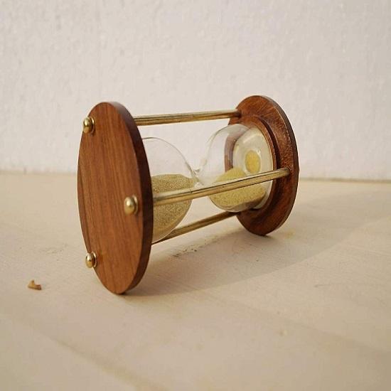 Cadou de Crăciun din lemn de clepsidră din lemn și alamă