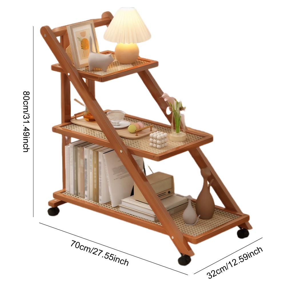 

Прикроватный столик, регулируемый приставной столик на колесиках, мобильный приставной столик для закусок с 3-ярусными полками для гостиной и спальни
