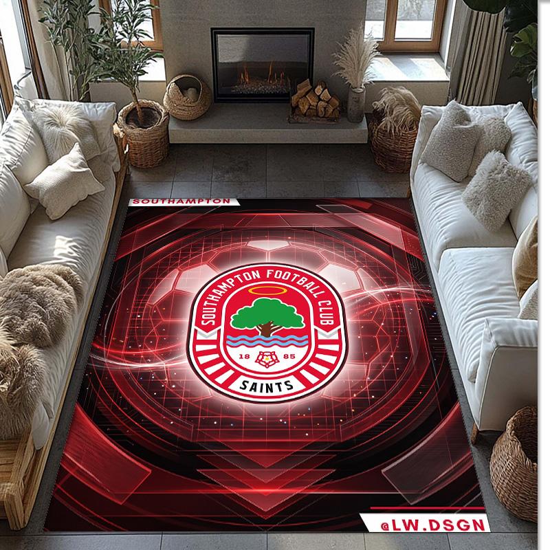 Tappeto in Velluto di Cristallo con Stampa del Southampton Football Club, Comodo Assorbente d'Acqua Antiscivolo per Pavimenti Interni