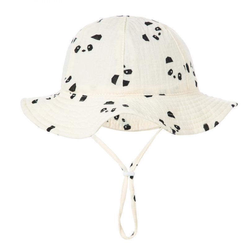 Cute Baby Cotton Bucket Hat - Printed Solid Color Sun Hat for 3-12M